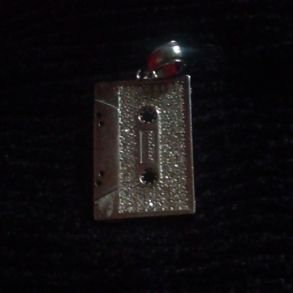 Sparkling Silver Cassette Charm